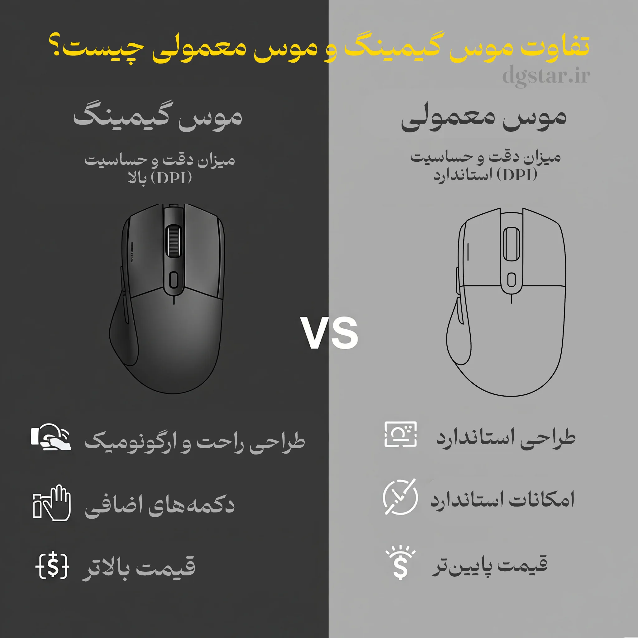 تفاوت موس گیمینگ و موس معمولی چیست؟