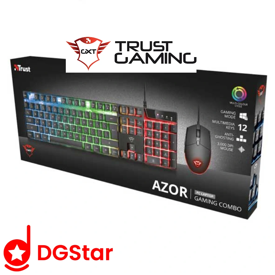 کیبورد و موس گیمینگ تراست GXT 838 Azor استوک در حد، باکس
